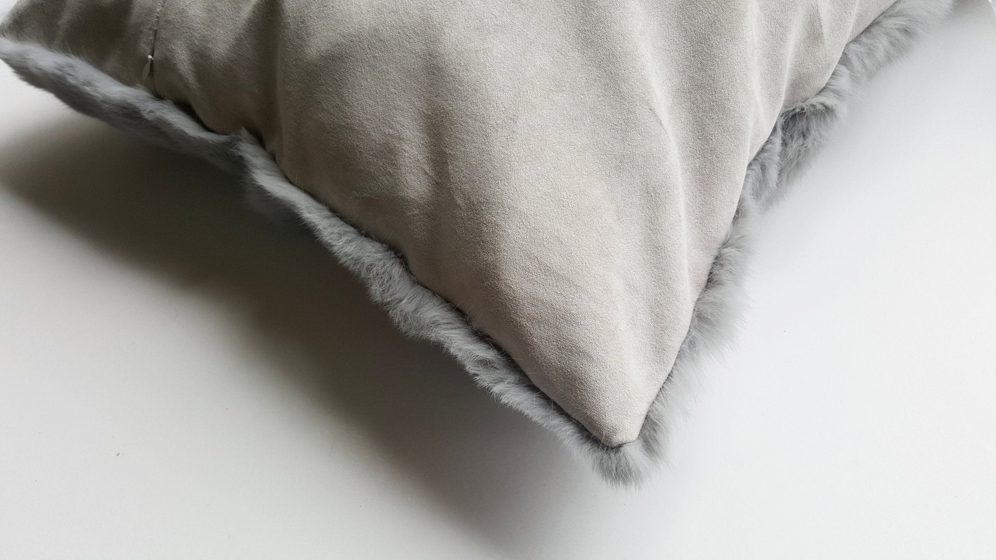 Rabbit Fur Plush Accent Pillow - Image 3