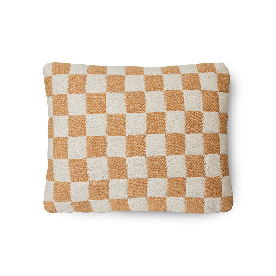 Checkered woven pillow Grapefruit - Image 2