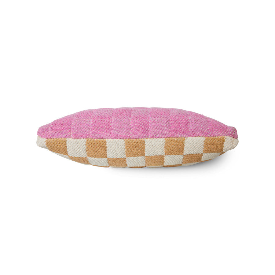 Checkered woven pillow Grapefruit - Image 4