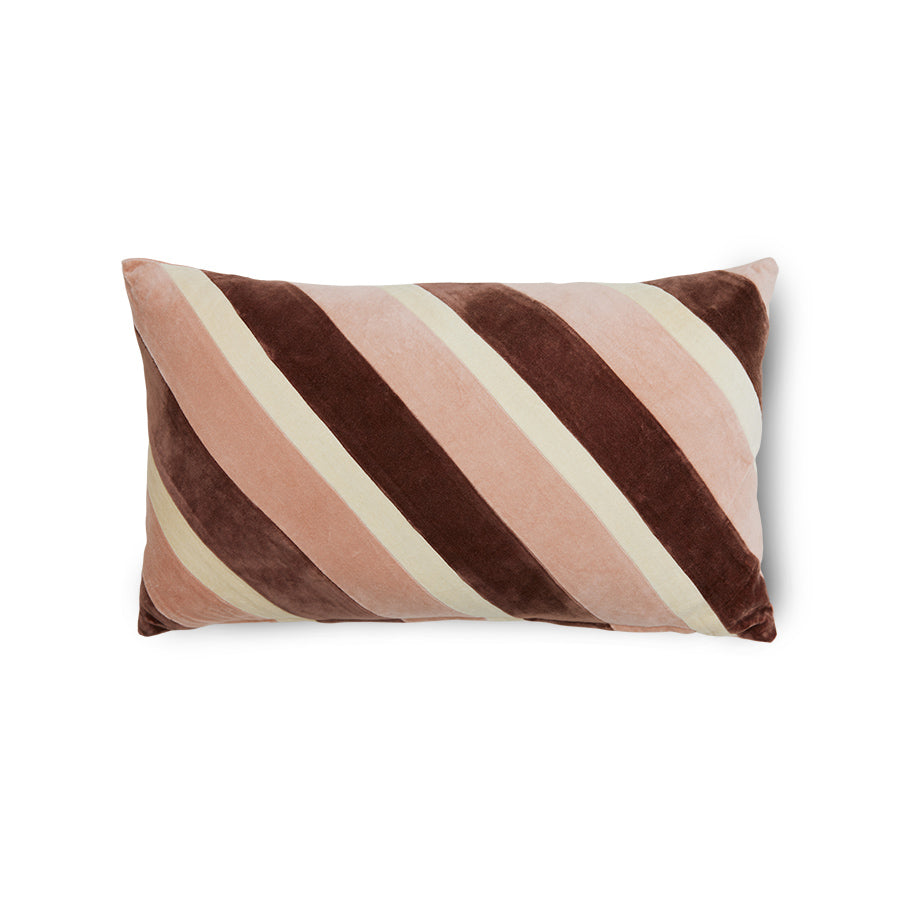 Striped velvet pillow Rose - Image 2